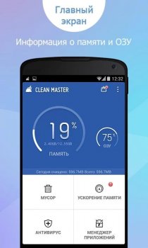 Clean Master - полезная программа для очистки смартфонов и планшетов на Андроид от ненужных файлов и неиспользуемых приложений