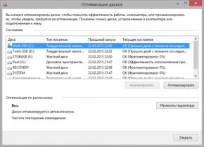 Дефрагментация SSD в Windows 8